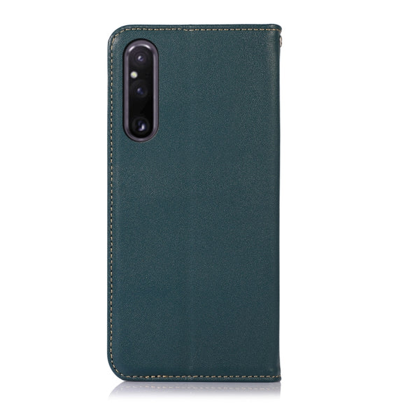 For Sony Xperia 1 V KHAZNEH Nappa Top Layer Cowhide Leather Phone Case(Green)