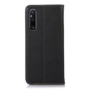 For Sony Xperia 1 V KHAZNEH Nappa Top Layer Cowhide Leather Phone Case(Black)