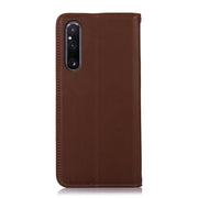 For Sony Xperia 1 V KHAZNEH Nappa Top Layer Cowhide Leather Phone Case(Brown)