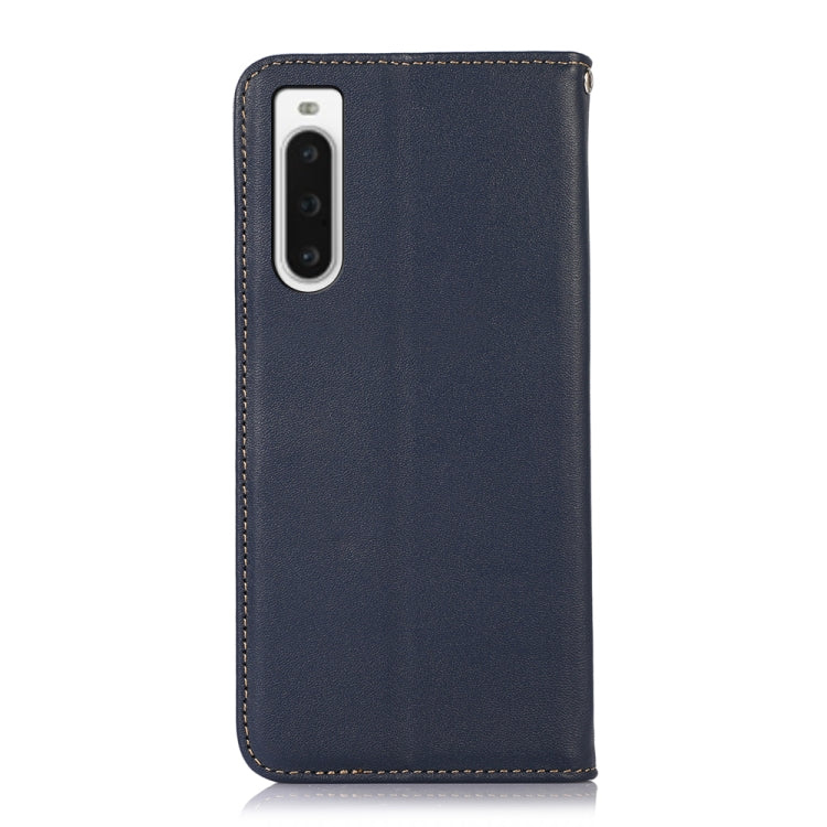 For Sony Xperia 10 V KHAZNEH Nappa Top Layer Cowhide Leather Phone Case(Blue)