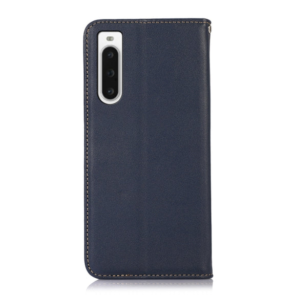 For Sony Xperia 10 V KHAZNEH Nappa Top Layer Cowhide Leather Phone Case(Blue)