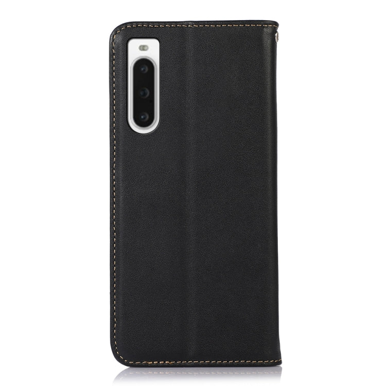 For Sony Xperia 10 V KHAZNEH Nappa Top Layer Cowhide Leather Phone Case(Black)
