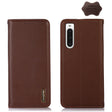 For Sony Xperia 10 V KHAZNEH Nappa Top Layer Cowhide Leather Phone Case(Brown) - Sony Cases by PMC TechLife | Online Shopping South Africa | PMC TechLife | Buy Now Pay Later Mobicred