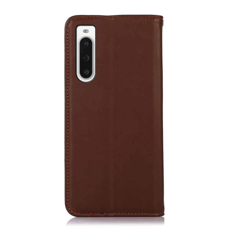 For Sony Xperia 10 V KHAZNEH Nappa Top Layer Cowhide Leather Phone Case(Brown)