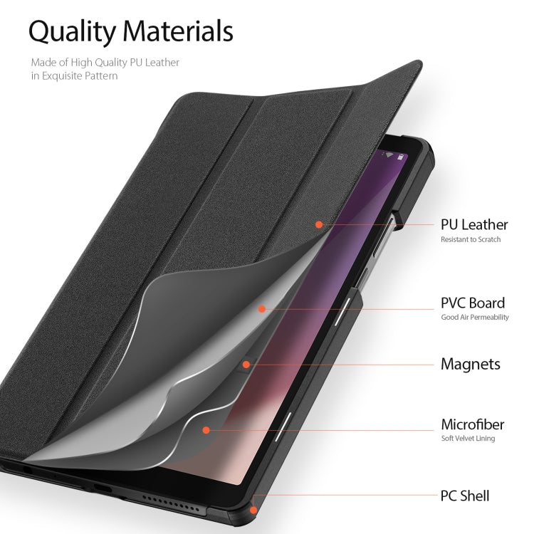 For Lenovo Tab M9 DUX DUCIS Domo Series Magnetic Flip Leather Tablet Case(Black)