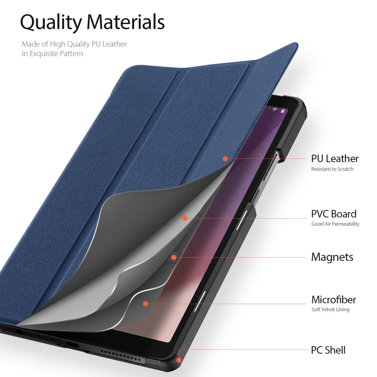 For Lenovo Tab M9 DUX DUCIS Domo Series Magnetic Flip Leather Tablet Case(Blue)
