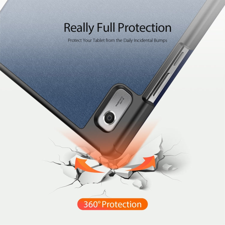 For Lenovo Tab M9 DUX DUCIS Domo Series Magnetic Flip Leather Tablet Case(Blue)