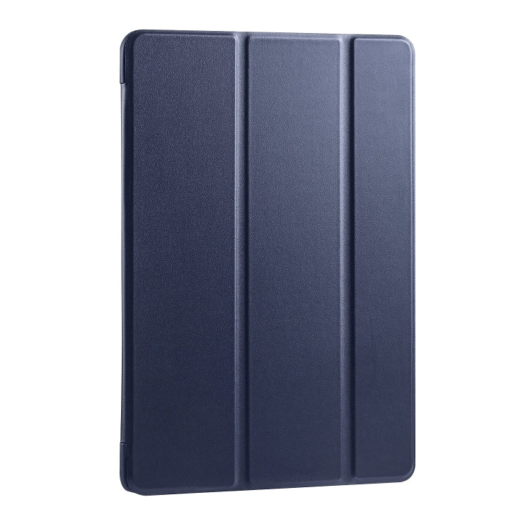 For Huawei MediaPad M6 10.8 inch 3-folding Horizontal Flip PU Leather + Shockproof Honeycomb TPU Case with Holder(Dark Blue)