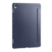 For Huawei MediaPad M6 10.8 inch 3-folding Horizontal Flip PU Leather + Shockproof Honeycomb TPU Case with Holder(Dark Blue)