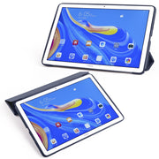 For Huawei MediaPad M6 10.8 inch 3-folding Horizontal Flip PU Leather + Shockproof Honeycomb TPU Case with Holder(Dark Blue)