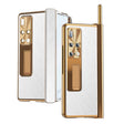 For Huawei Mate X2 Litchi Pattern Magnetic Shell Film Integrated Shockproof Phone Case(Silver Gold) - Huawei Cases by PMC TechLife | Online Shopping South Africa | PMC TechLife | Buy Now Pay Later Mobicred