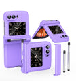 For Motorola Razr 2022 Macaron Three-piece Set Phone Case with Stylus(Purple) - Motorola Cases by PMC TechLife | Online Shopping South Africa | PMC TechLife | Buy Now Pay Later Mobicred