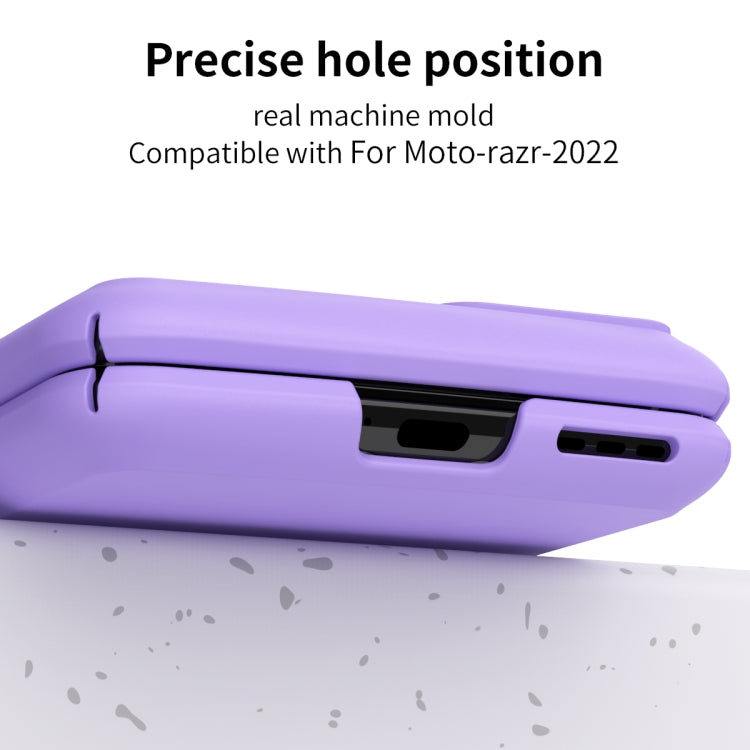 For Motorola Razr 2022 Macaron Three-piece Set Phone Case with Stylus(Purple)