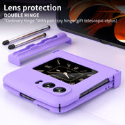 For Motorola Razr 2022 Macaron Three-piece Set Phone Case with Stylus(Purple)