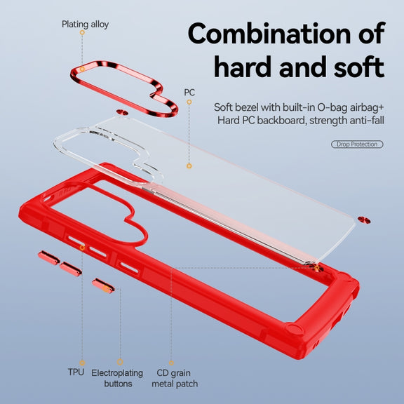 For Samsung Galaxy S24 Ultra 5G TPU + PC Lens Protection Phone Case(Red)