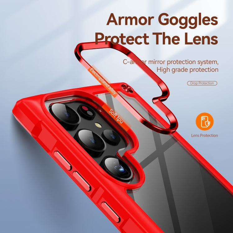 For Samsung Galaxy S24 Ultra 5G TPU + PC Lens Protection Phone Case(Red)