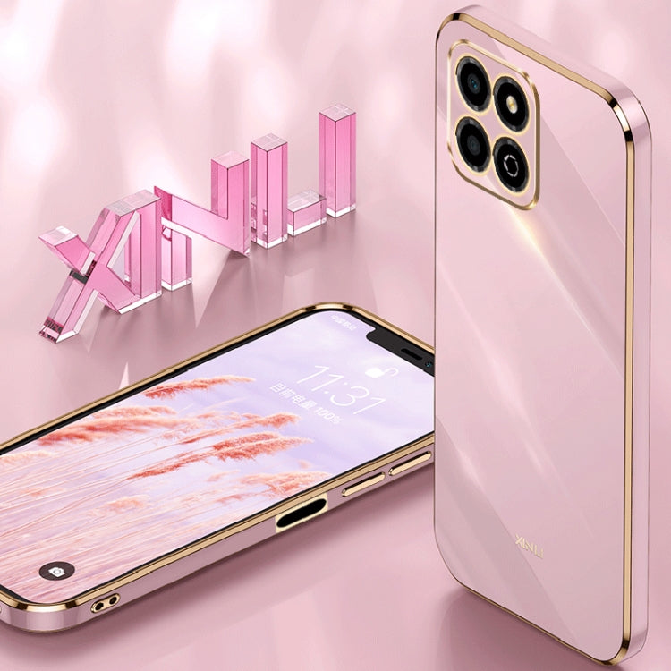 For Honor X8a 2023 XINLI Straight Edge 6D Electroplate TPU Phone Case(White)