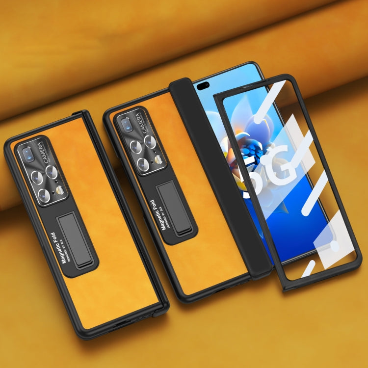 For Huawei Mate X2 5G Napa Texture All-inclusive Phone Case(Yellow)