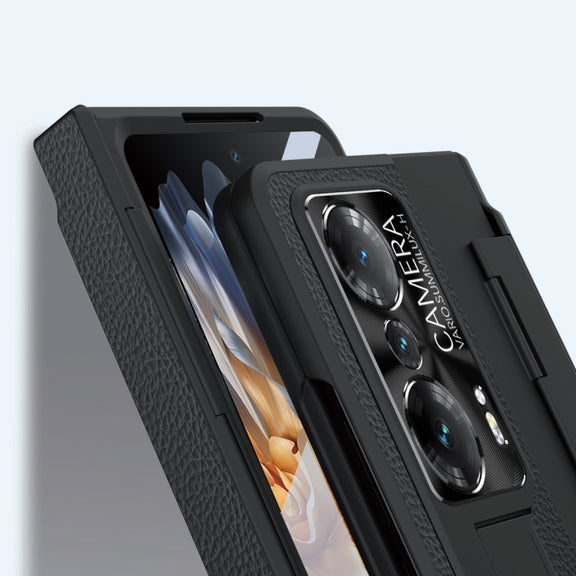 For Honor Magic Vs Integrated Full Coverage Hinge Phone Case with Stylus(Black)