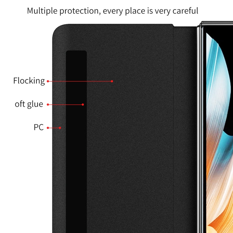 For Honor Magic Vs Side Window View Smart Lychee Texture Leather Phone Case(Pink)