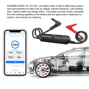 KONNWEI BK200 6V/12V/24V Car Bluetooth Battery Tester(Black)