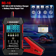KONNWEI RC-10 2 inch Car Battery Charger Battery Pulse Repair Tool, Plug Type:EU Plug