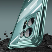 For OPPO Find N2 Integrated Electroplating Magnetic Transparent All-inclusive Phone Case with Hinge(Green)