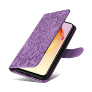 For vivo V25 5G/V25e 4G Embossed Sunflower Leather Phone Case(Purple)