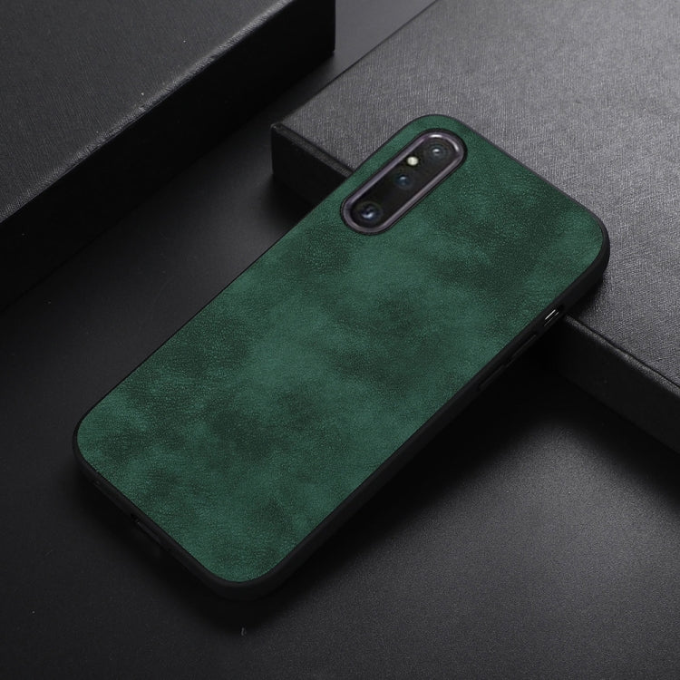 For Sony Xperia 1 V Morocco Texture PU Phone Case(Green)