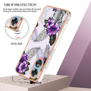 For OPPO A17 Electroplating IMD TPU Phone Case(Purple Flower)