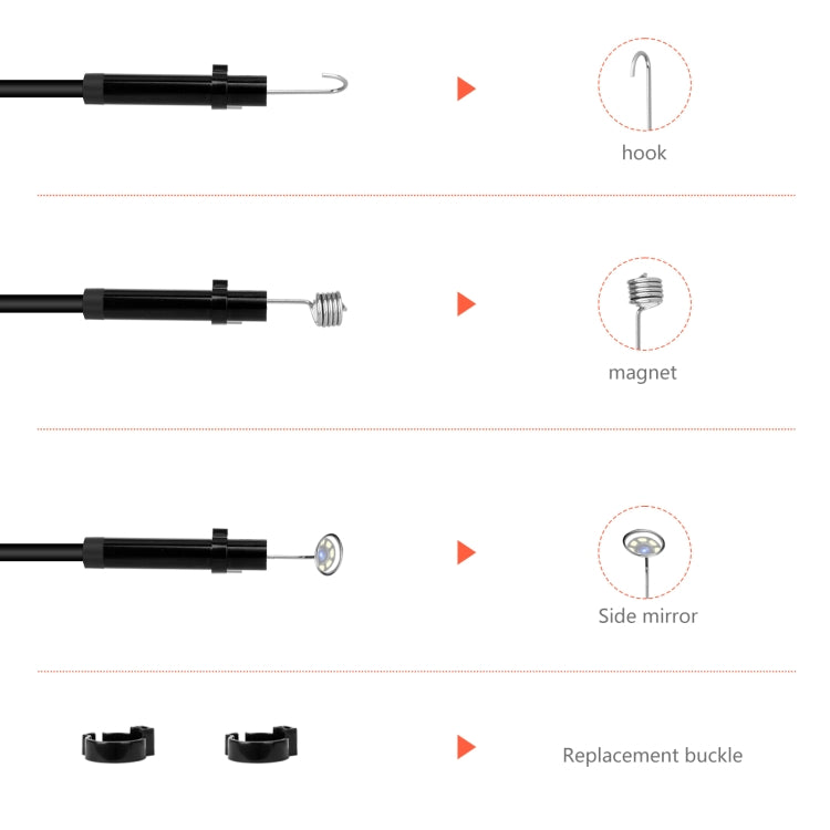 P130 8mm 4.3 inch Dual Camera with Screen Endoscope, Length:2m