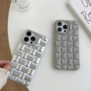 For iPhone 13 Pro Max 3D Cube Weave Texture Skin Feel Phone Case(Green)