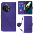 For OnePlus 11 Crossbody 3D Embossed Flip Leather Phone Case(Purple) - OnePlus Cases by PMC TechLife | Online Shopping South Africa | PMC TechLife