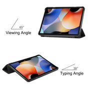 For Blackview Oscal Pad 10 Custer Pure Color 3-Fold Holder Smart Leather Tablet Case(Black)