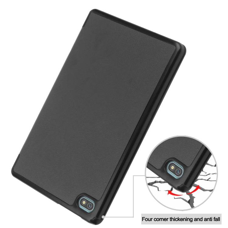 For Blackview Oscal Pad 10 Custer Pure Color 3-Fold Holder Smart Leather Tablet Case(Black)