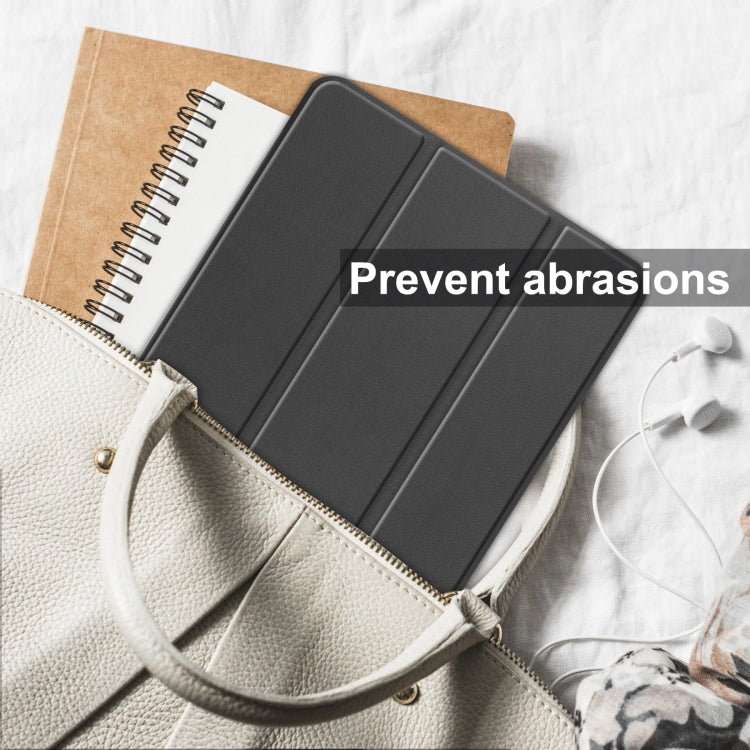 For Blackview Oscal Pad 10 Custer Pure Color 3-Fold Holder Smart Leather Tablet Case(Black)