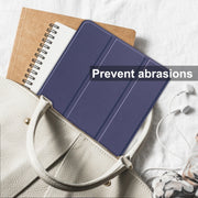 For Blackview Oscal Pad 10 Custer Pure Color 3-Fold Holder Smart Leather Tablet Case(Dark Blue)