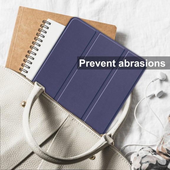 For Blackview Oscal Pad 10 Custer Pure Color 3-Fold Holder Smart Leather Tablet Case(Dark Blue)