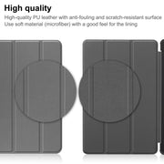 For Blackview Oscal Pad 10 Custer Pure Color 3-Fold Holder Smart Leather Tablet Case(Grey)