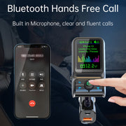 BC85 Colorful Screen Car Bluetooth 5.0 FM Transmitter MP3 Player