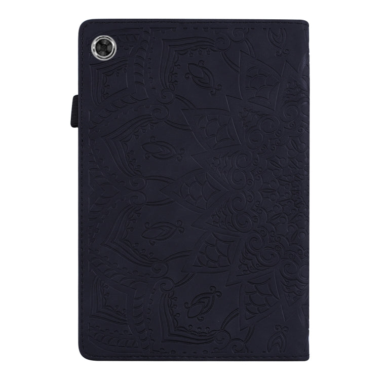 For Lenovo Tab M10 Plus 10.6 3rd Gen 2022 Calf Texture Embossed Flip Leather Tablet Case(Black)