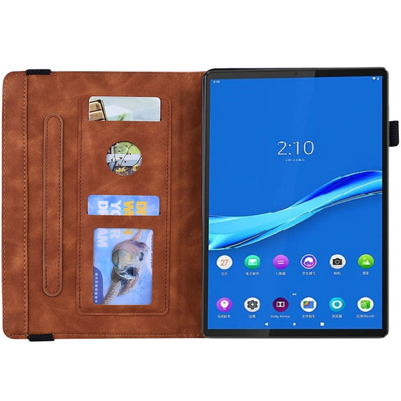 For Lenovo Tab M10 Plus 10.6 3rd Gen 2022 Calf Texture Embossed Flip Leather Tablet Case(Brown)