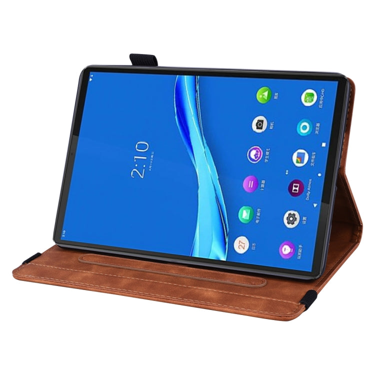 For Lenovo Tab M10 Plus 10.6 3rd Gen 2022 Calf Texture Embossed Flip Leather Tablet Case(Brown)