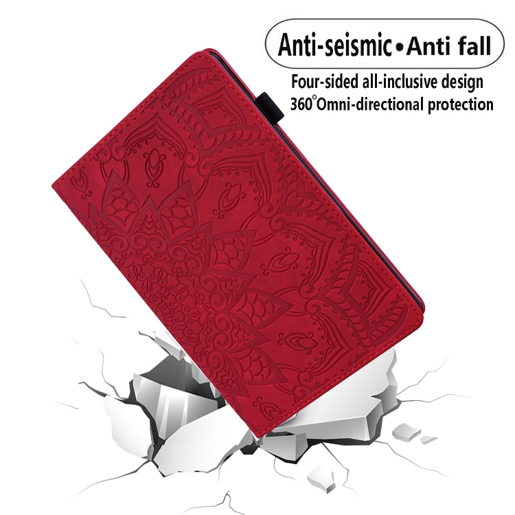 For Lenovo Tab M10 Plus 10.6 3rd Gen 2022 Calf Texture Embossed Flip Leather Tablet Case(Red)