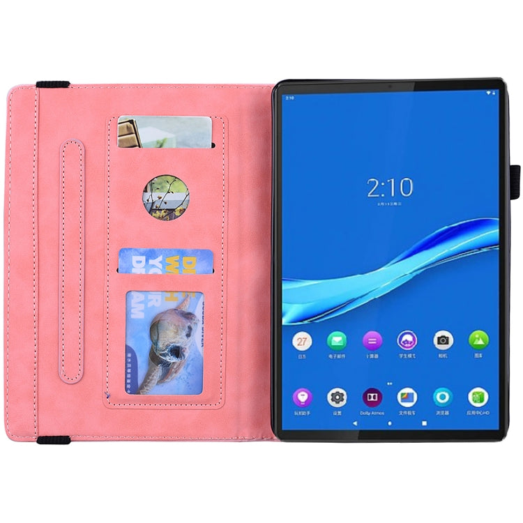 For Lenovo Tab M10 Plus 10.6 3rd Gen 2022 Calf Texture Embossed Flip Leather Tablet Case(Pink)