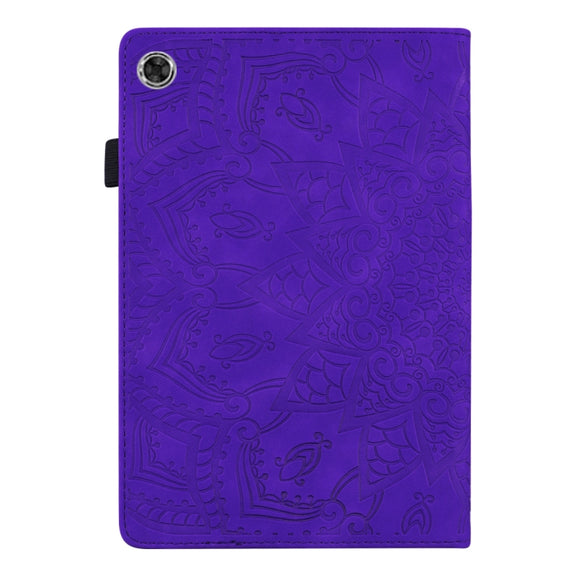 For Lenovo Tab M10 Plus 10.6 3rd Gen 2022 Calf Texture Embossed Flip Leather Tablet Case(Purple)