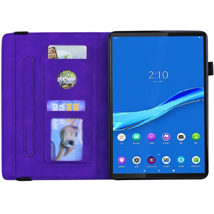 For Lenovo Tab M10 Plus 10.6 3rd Gen 2022 Calf Texture Embossed Flip Leather Tablet Case(Purple)