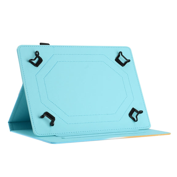 For 10 inch Universal Stitching Gradient Leather Tablet Case(Orange Yellow)