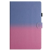 For 10 inch Universal Stitching Gradient Leather Tablet Case(Blue Rose)