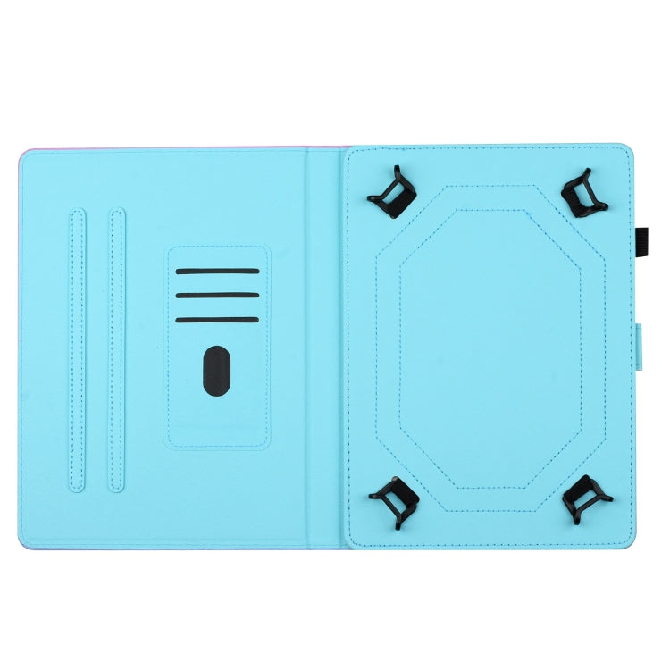 For 10 inch Universal Stitching Gradient Leather Tablet Case(Green Blue)